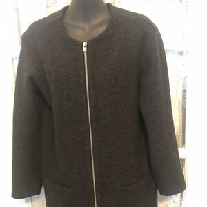 WILFRED xs small coat  with zipper and pockets - 100% merino wool.